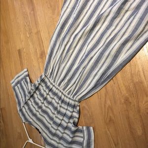 Roolee mid-length dress in blue stripes